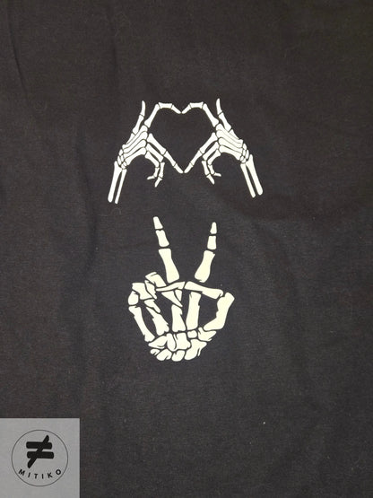 Love & Peace Skeleton Tee - Mitiko