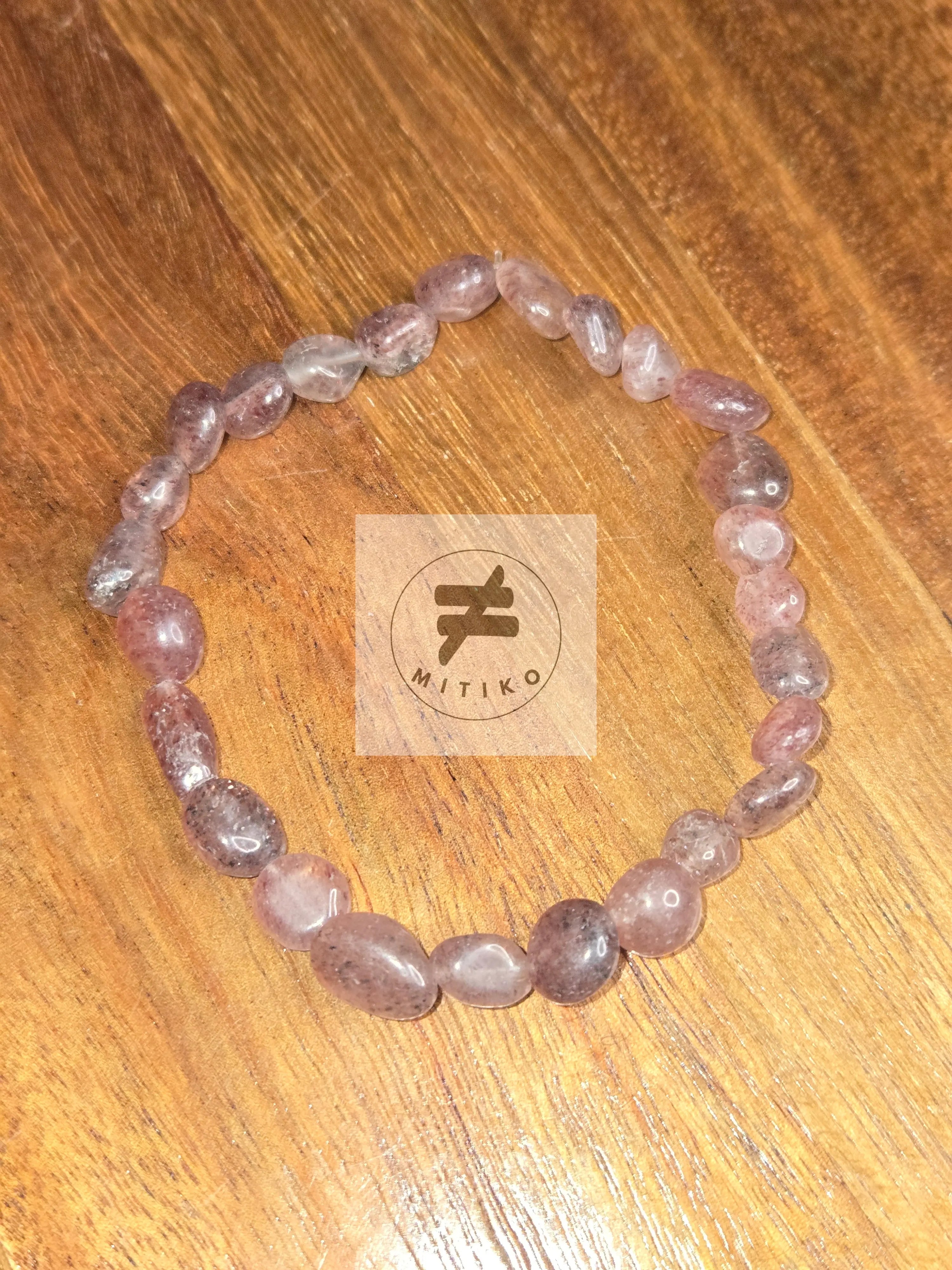 Strawberry Quartz Nugget Bracelet - Mitiko