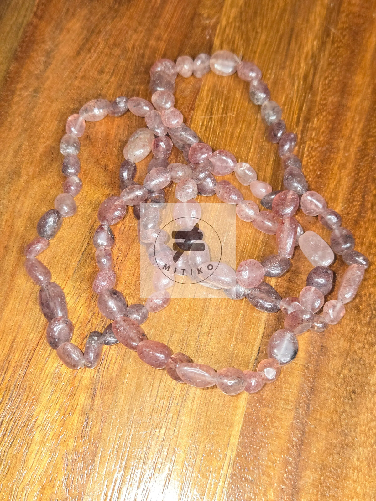 Strawberry Quartz Nugget Bracelet - Mitiko