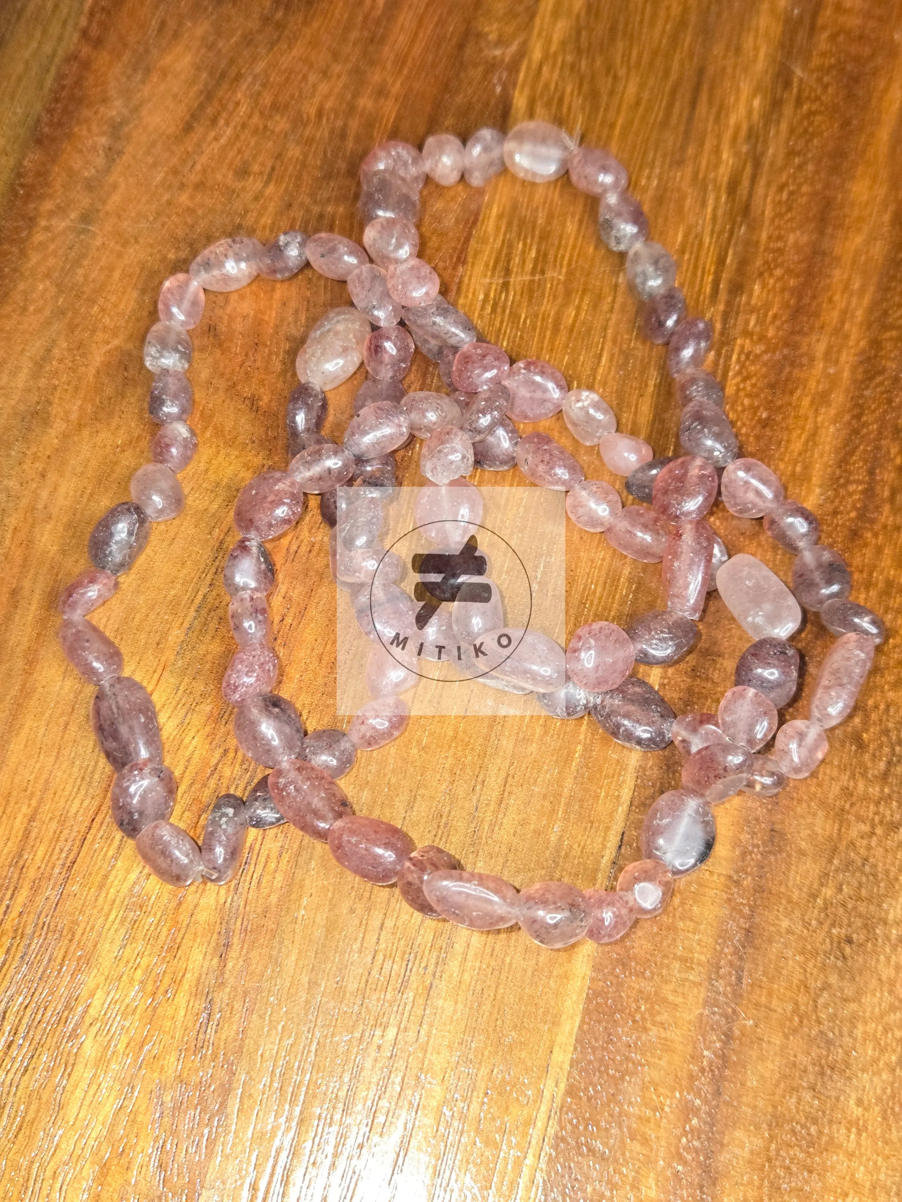 Strawberry Quartz Nugget Bracelet - Mitiko