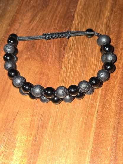 Double Row Aromatherapy Lava Rock Bracelet Mitiko