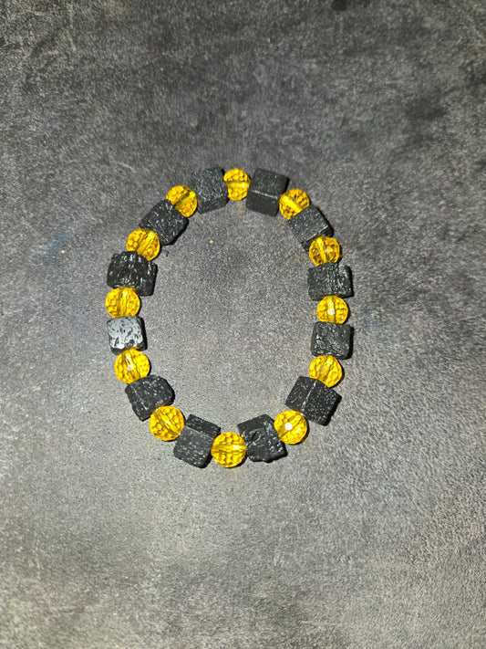 Aromatherapy Faceted Lemon Bracelet