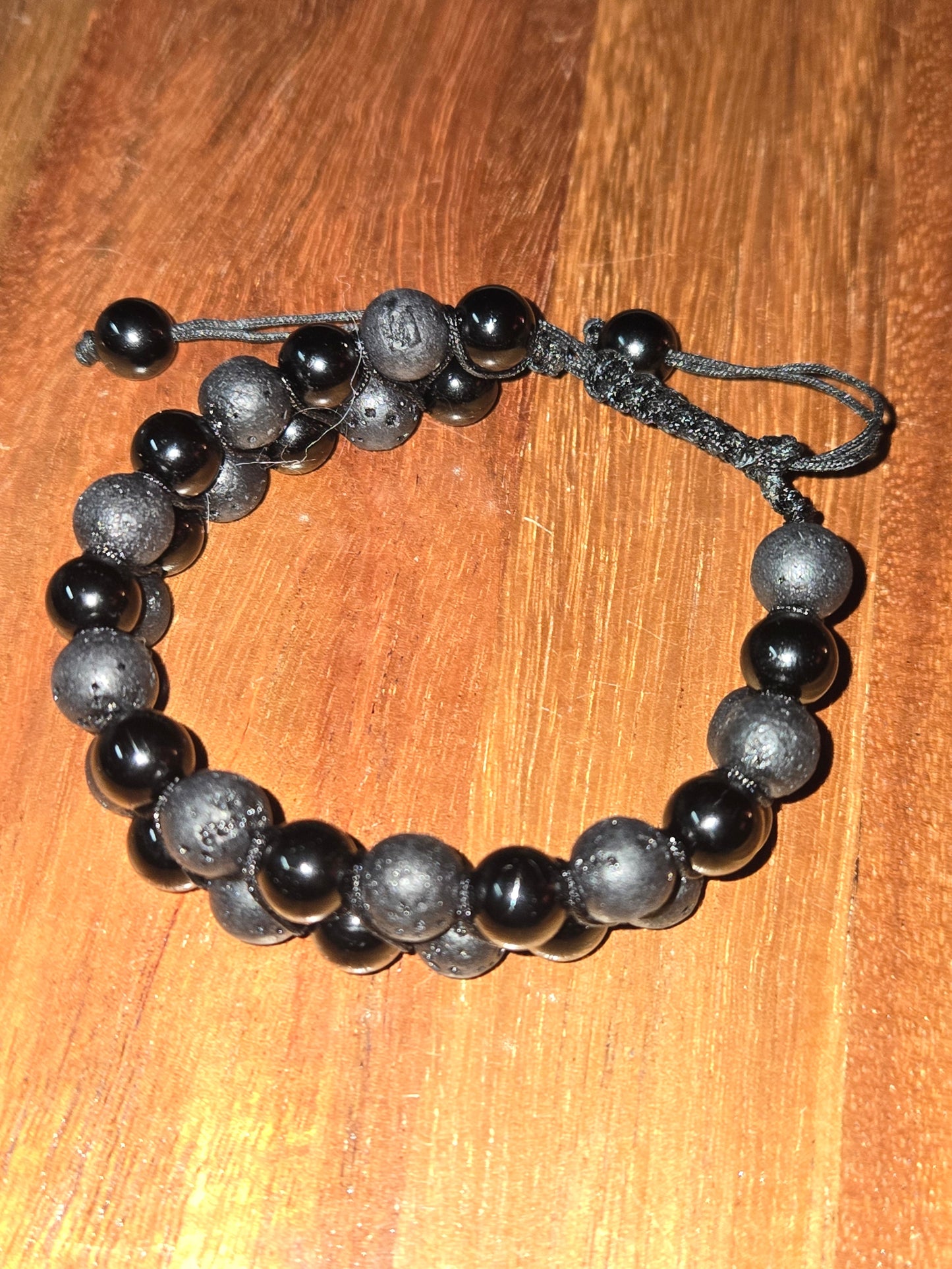 Double Row Aromatherapy Lava Rock Bracelet Mitiko