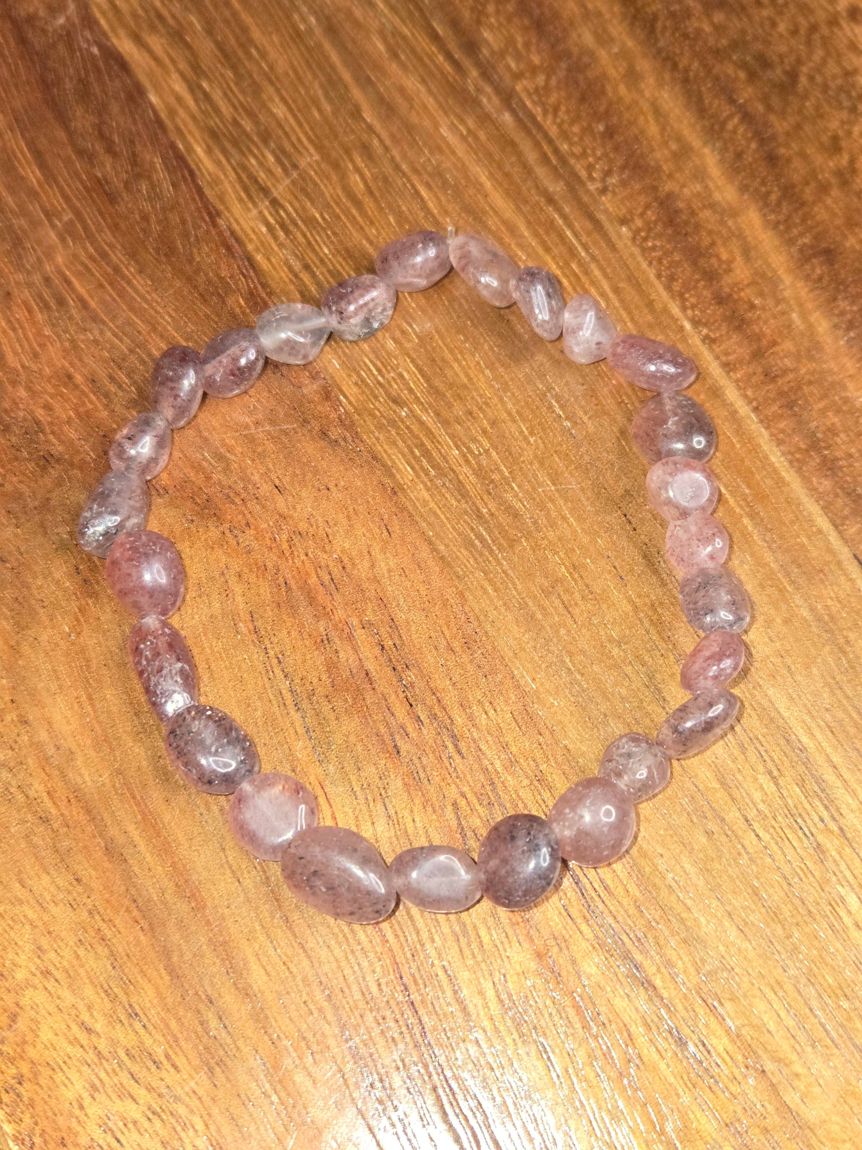 Strawberry Quartz Nugget Bracelet - Mitiko